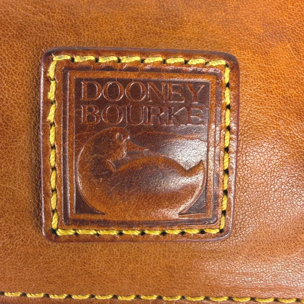 Dooney & Bourke Florentine Leather Triple Zip Crossbody Bag Tan Tassel Messenger